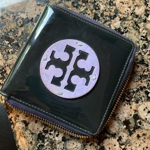 Tory Burch Patent Zip Around Wallet